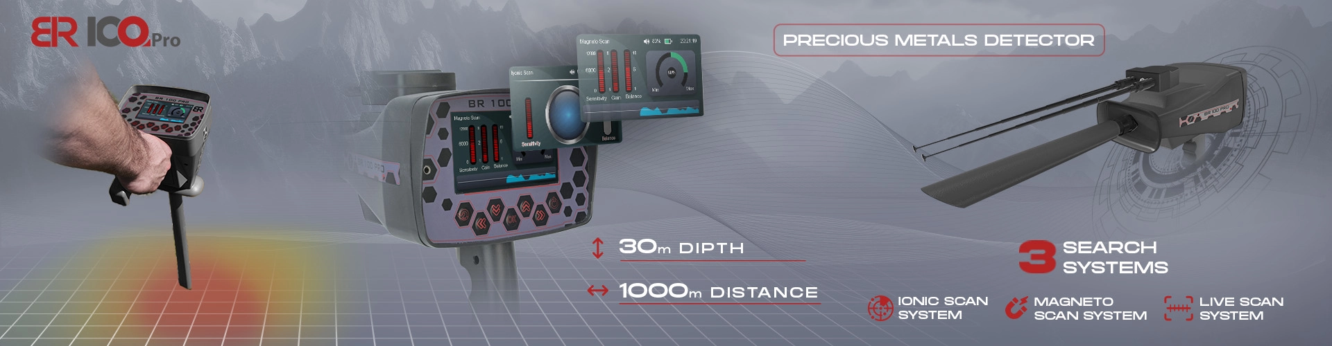 BR 100 Pro - Detector de metales