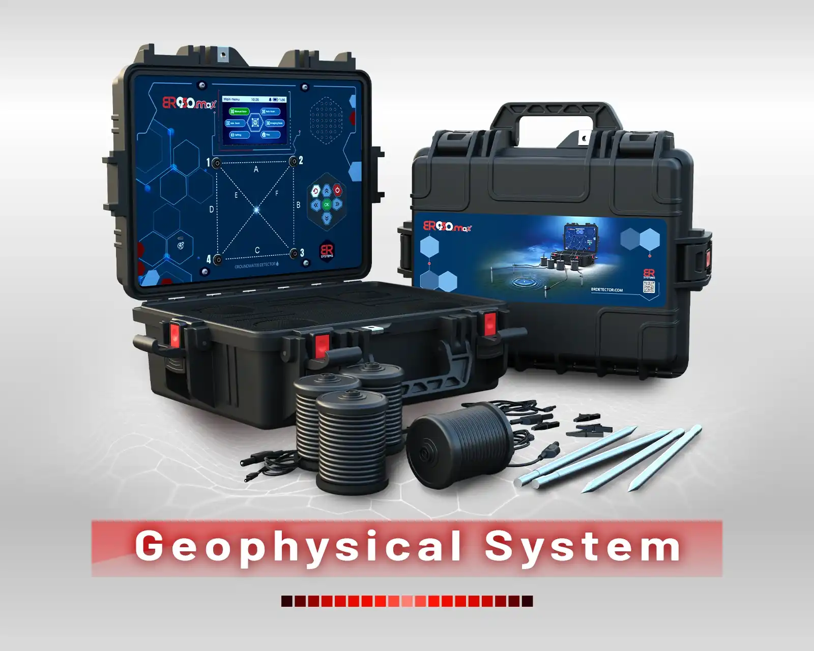 BR 950 MAX geophysical system featuring advanced technology for groundwater detection and underground exploration.