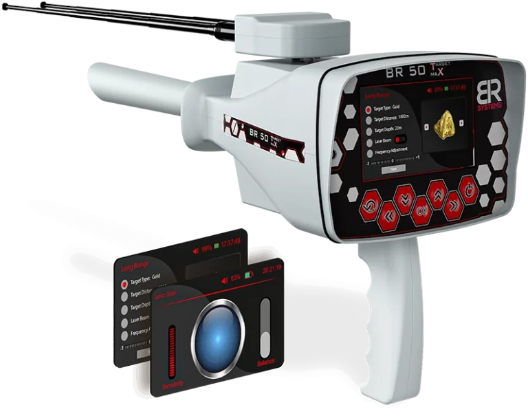 BR50 Target Max metal detector for gold featuring advanced target detection technology and professional exploration capabilities.
