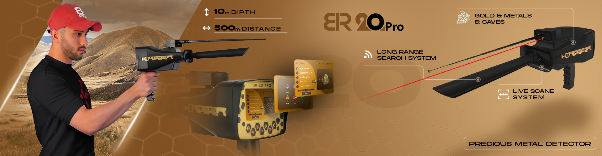 BR 20 Pro - Detector de oro