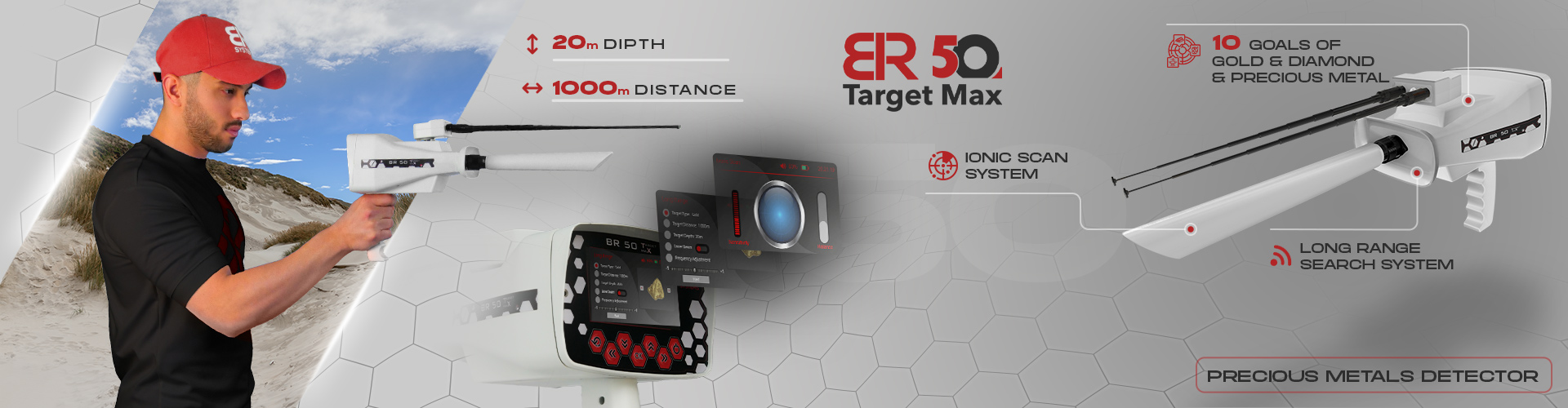 BR 50 Target Max - Detector de metales y oro