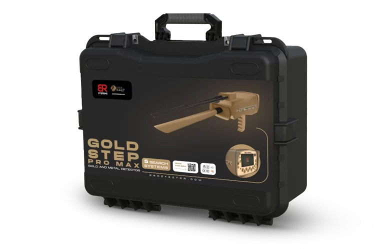 Gold Step Pro Max kit showing the complete device package with carrying case and system components