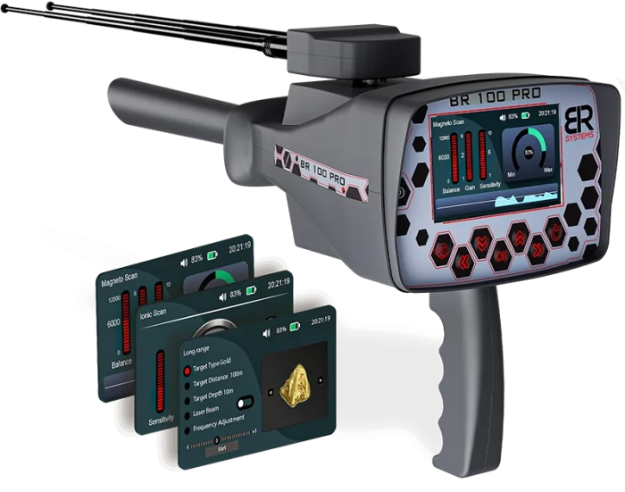 BR100 Pro Metal Detector for Professional Detection and Exploration.