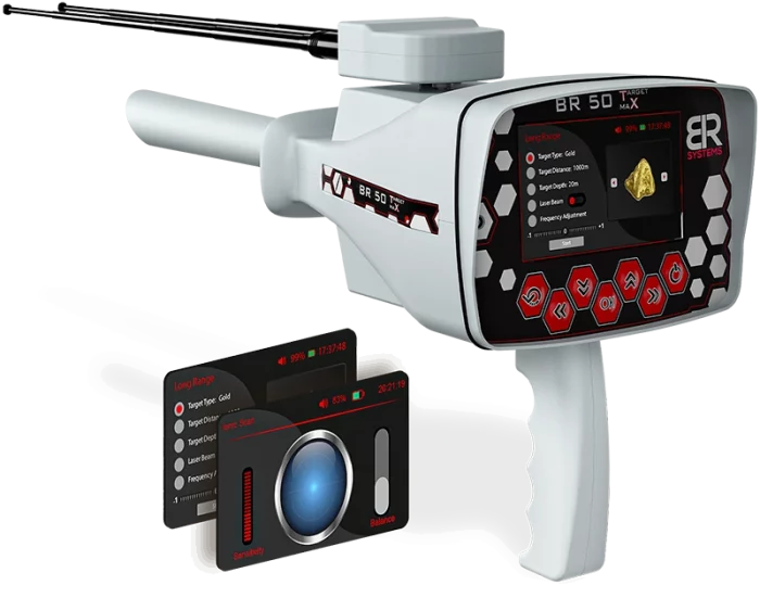 BR50 Target Max metal detector for gold featuring advanced target detection technology and professional exploration capabilities.
